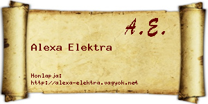 Alexa Elektra névjegykártya